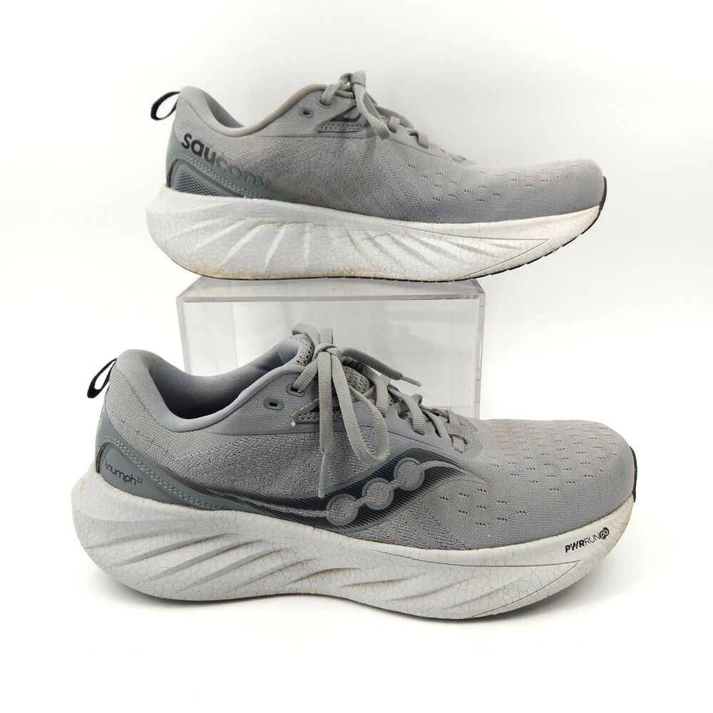Saucony Triumph 22 Shoes Men's Size 9.5 Running Flint Grey Black S20964-211